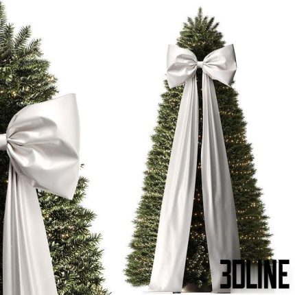 New Year tree with bow and garlands AV 087 0(3dline.net)