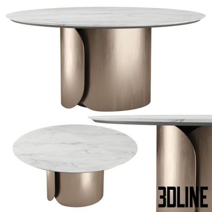 Olivya Stone Aural round dining table 0(3dline.net)