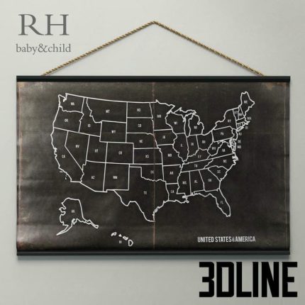 RH USA CHALKBOARD MAP(3dline.net)