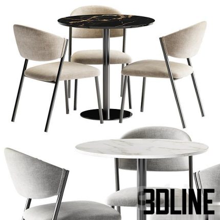 Rupert Chair and Elish Table from divan(3dline.net)