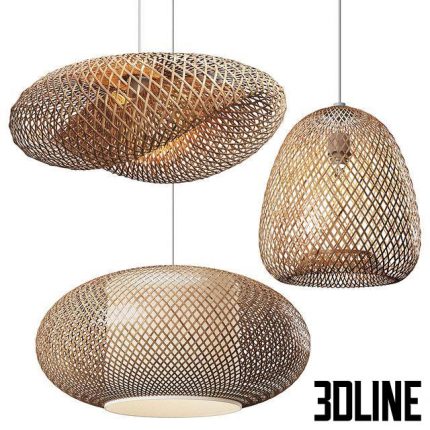 Set of Wicker lamps (3dline.net)