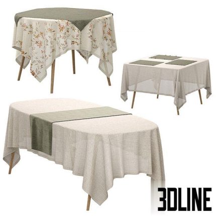 Set of linen tablecloths 0(3dline.net)