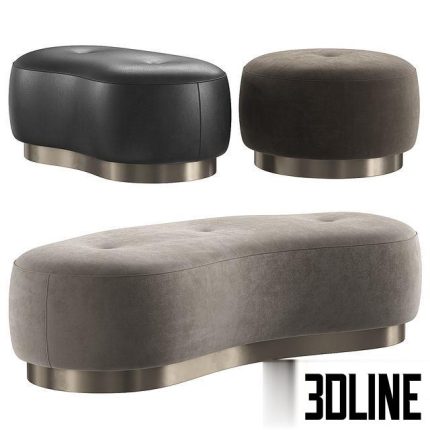 Torii Bold Pouf by Minotti(3dline.net)