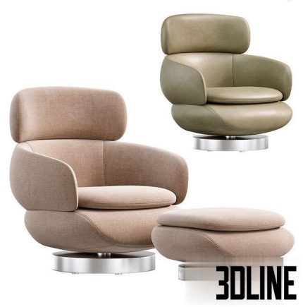 Vivienne High Armchair by Minotti 0(3dline.net)