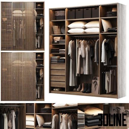 Wardrobe with filling and two front options 0(3dline.net)