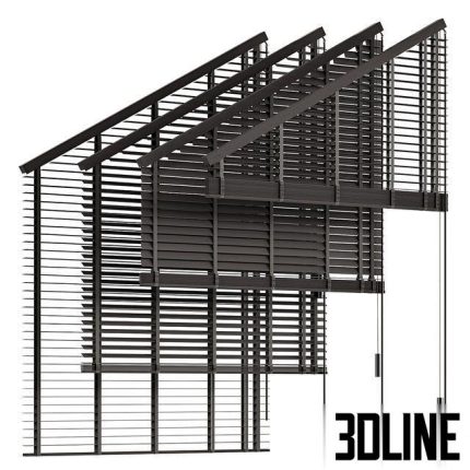 Wooden blinds for the attic window(3dline.net)