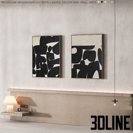 225 Wall Composition 08 Bedroom Headboard Kit 03 6(3dline.net)