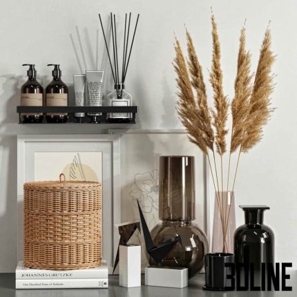 Decorative set with dried flowers 04 0(3dline.net)