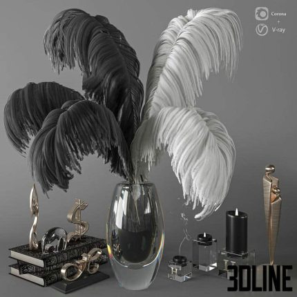 Feathers Decorative Set C 0(3dline.net)
