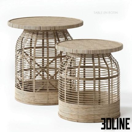 Rattan side table Madam Stoltz 0(3dline.net)