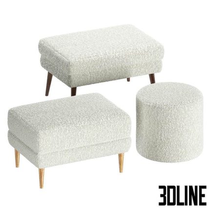 Set of Poufs La Redoute Interieurs 0(3dline.net)