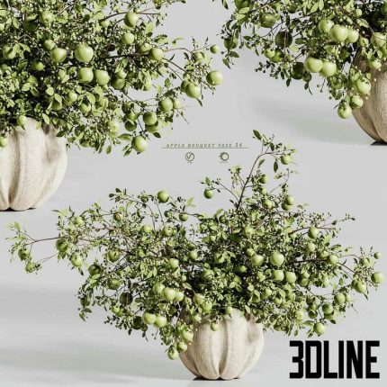 apple plants bouquet vase 34 0(3dline.net)