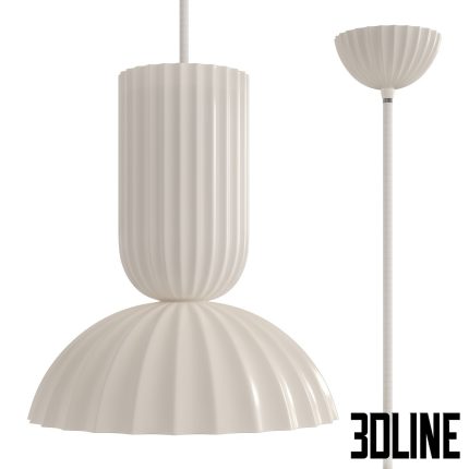 Jeanne Fluted White Porcelain Dome Pendant 0(3dline.net)