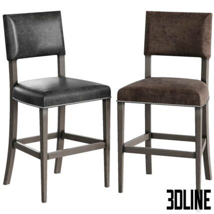 BERNHARDT Moore leather bar stool(3dline.net)