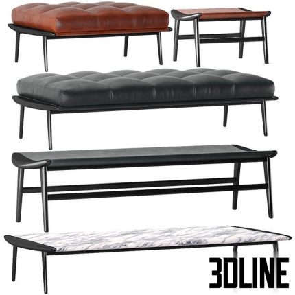 Bench pouf minotti Fynn Gam Fratesi 0(3dline.net)