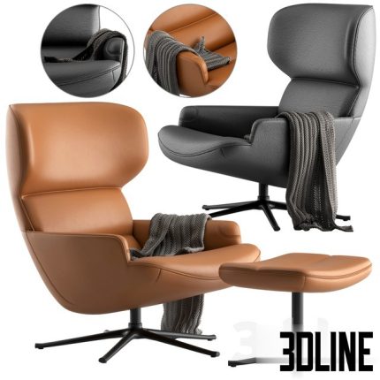 Boconcept-Trento chair Trento footstool(3dline.net)