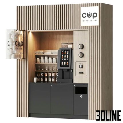 Coffee vending machine. Coffee to go. Self-service coffee shop. Vendor point 2(3dline.net)