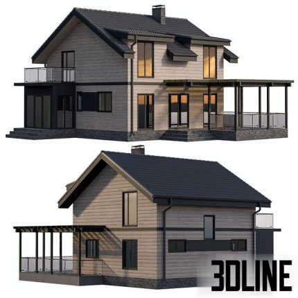 Country cottage with terrace 0(3dline.net)