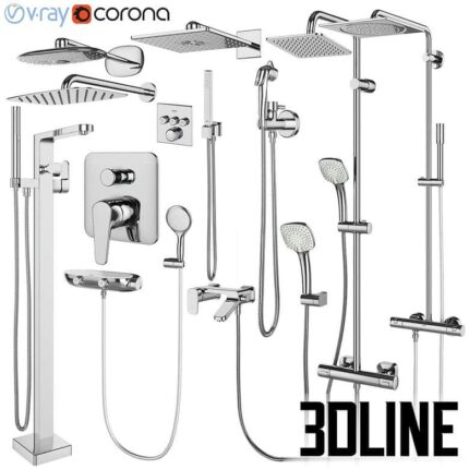 Faucets and shower systems Grohe and IDEAL standard set 146(3dline.net)