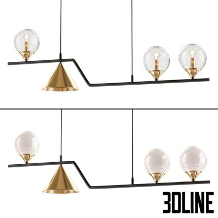 Nordic Style Black Chandelier(3dline.net)