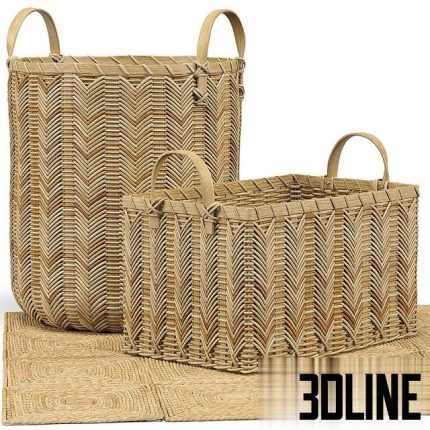 Petaluma Basket, Seagrass Squares Rug 0(3dline.net)