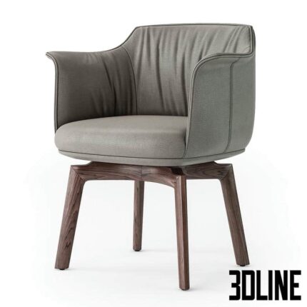Poltrona Frau Archibald swivel armchair(3dline.net)