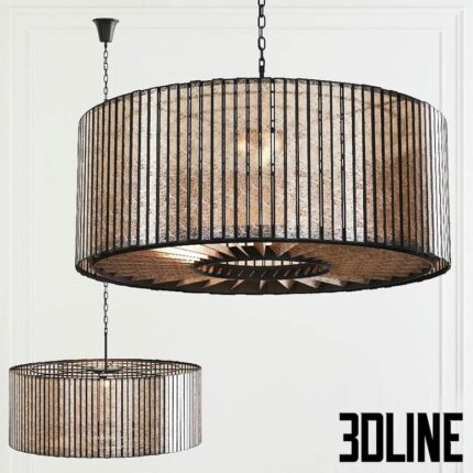 Restoration Hardware VITTI MIRRORED DRUM CHANDELIER 36 Iron(3dline.net)