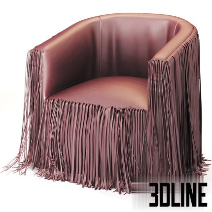 Shaggy Leather Swivel Chair in NeKeia Leather(3dline.net)