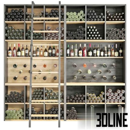 Showcase in a supermarket with wine and sparkling 2(3dline.net)