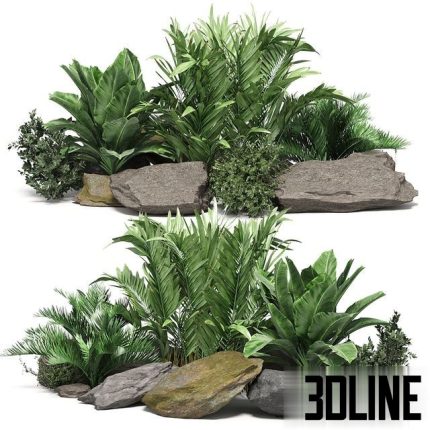 Stone + Bush Pack 14 0(3dline.net)