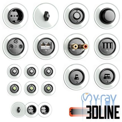 Switches and sockets THPG Bakelite Glass Covering (3dline.net)