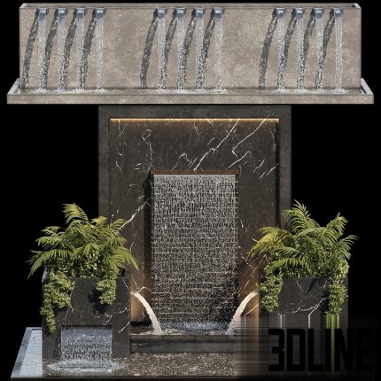Waterfall fountains cascade 04(3dline.net)