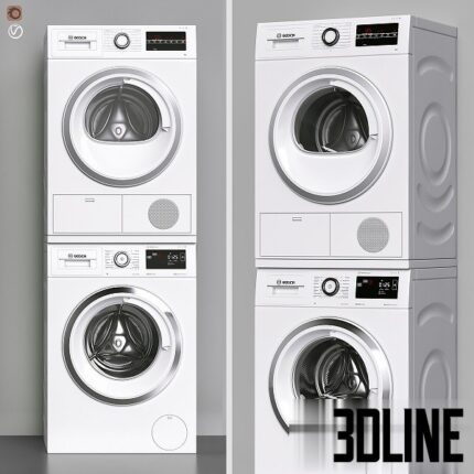 BOSCH washing machine and dryer(3dline.net)