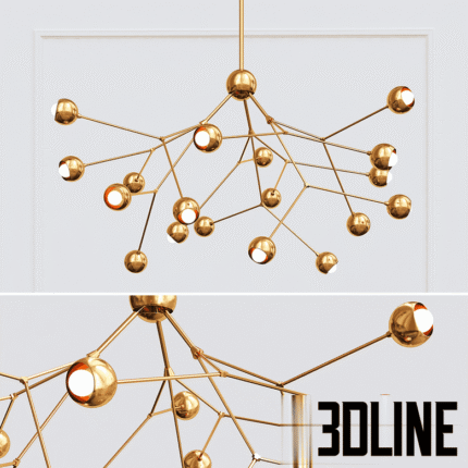 Boom Brass Chandelier(3dline.net)
