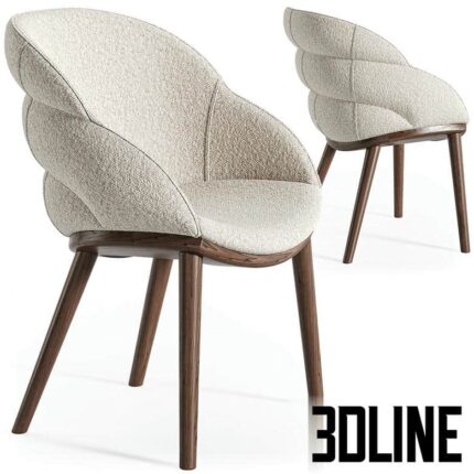 Cattelan Italia Camilla wood armchair(3dline.net)
