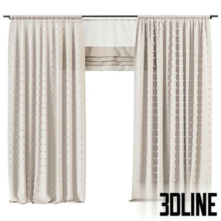 Curtains Pompons for the children s room(3dline.net)
