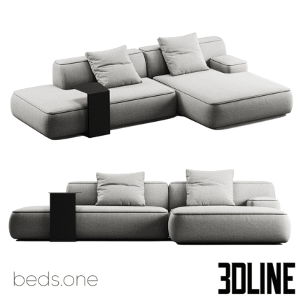 OM beds.one aima modular sofa with Teva table (3dline.net)