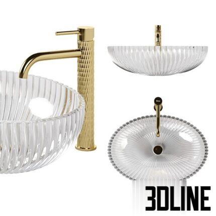 Oval Cristal Sink with Rea Lungo ART(3dline.net)