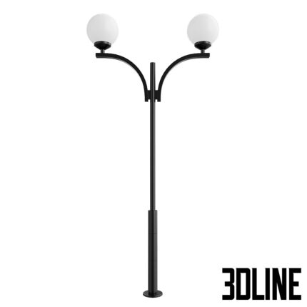 Park street metal support  pole for 2 lamps Shar(3dline.net)