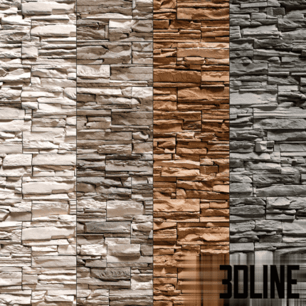 Stone Walls set 6 Vray Material (3dline.net)
