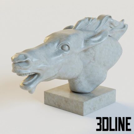 The decorative stone horse head(3dline.net)