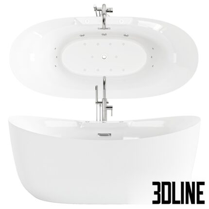WoodBridge Freestanding Air Whirlpool Bathtub(3dline.net)