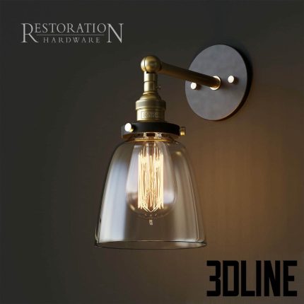 20th Factory filament clear glass cloche sconce(3dline.net)