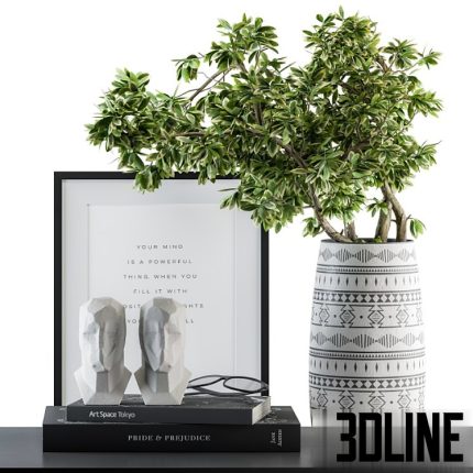 Decorative Set Green Bouquet Set 45(3dline.net)