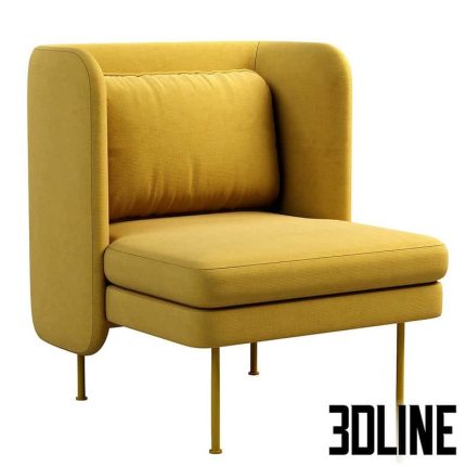 Bloke Velvet Lounge Chair(3dline.net)