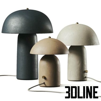 Ceramicah Raku Tera Lime Plaster Table Lamps 2(3dline.net)