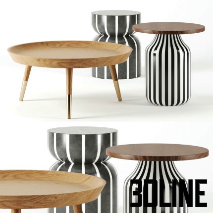 Coffee tables set by urban outfitters(3dline.net)