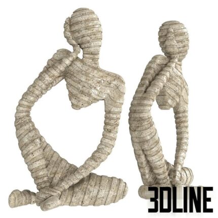 Ethnic statuette of a woman from travertine(3dline.net)