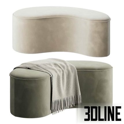 Pouf Cork Divan five color options (3dline.net)