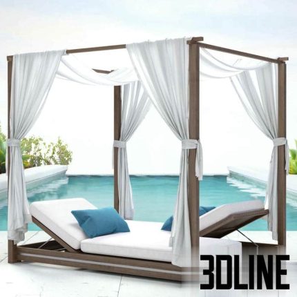 RH MALTA CANOPY DOUBLE CHAISE(3dline.net)